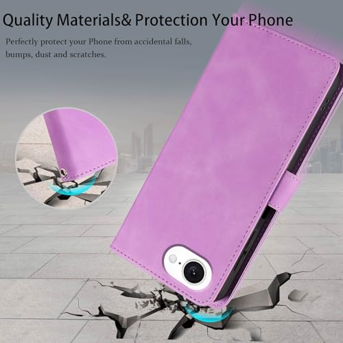 JHWVVTF for iPhone 16e Case Wallet, RFID Blocking 4 Card Slots (Purple) by JHWVVTF - Used condition - Image 7