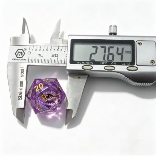 FoxboneGame Handmade Sharp Horn Dragon Eye Liquid Core Floating Dice Set with Storage Tray, Purple Eyeball Polyhedral Dice Compatible with D&D, DND, Pathfinder, TTRPG Tabletop Role Playing Games - Image 9