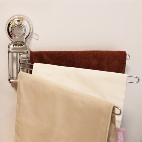 Poywaze 吸盤式回転式キッチンタオルホルダー SUS304ステンレス製 錆びないタオル掛け バスルーム収納用タオルラック