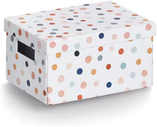 Zeller Dots 14474 Storage Box Recycled Cardboard Approx. 18 x 25 x 13 cm