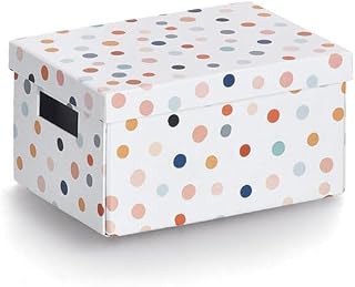 Zeller 14474 Aufbewahrungsbox "Dots", recycelter Karton, ca. 18 x 25 x 13 cm — Empfehlung für Recycelte Kartons für