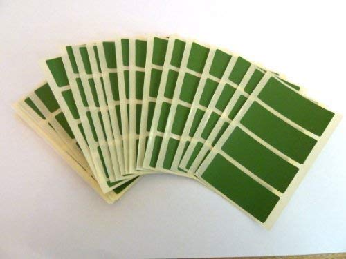80 Etiquetas, 50x20mm Rectangulo, verde oscuro, código de color PEGATINAS, autoadhesivo Adhesivo Etiquetas Colores