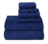 Belizzi Home Ultra Soft 6 Pack Cotton Towel Set, Contains 2 Bath Towels 28x55 inch, 2 Hand Towels 16