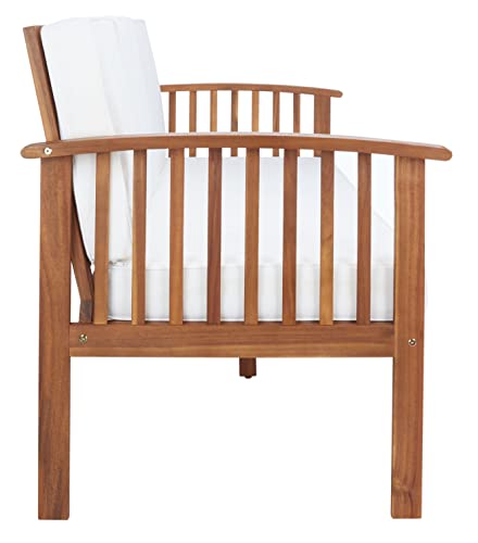 Safavieh Pat7303A Collection Finnick Acacia Wood Cushion Outdoor Bench, Natural/Beige #TOP5