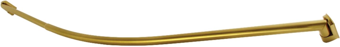 Kingston Brass CC6727 Edenscape 60"-72" Stainless Steel Adjustable Single Curved Shower Curtain Rod, Brushed Brass