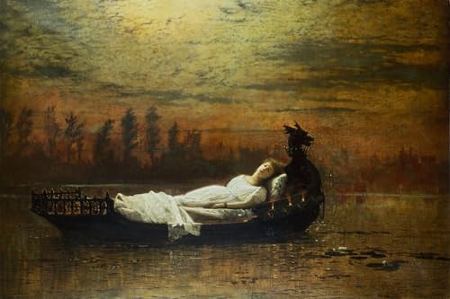 Toile la Dame de Shalott tableau décoration murale salon pour créer une ambiance bohème chic