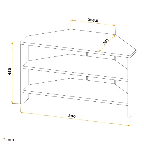 RICOO Mobile TV angolare 80 x 45 x 36 cm WM068-BG