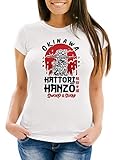 hanzo build cris  Neverless® Damen T-Shirt Hattori Hanzo Sword and Sushi Okinawa Japan Schriftzeichen Fashion Streetstyle weiß S
