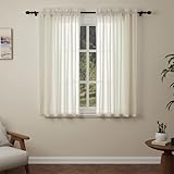 Décoration d'intérieur : ces rideaux en voile laissent passer la lumière naturelle à travers vos pièces et filtrent l'éblouissement du soleil. Les rideaux transparents blancs donneront à votre maison une sensation de confort et ajouteront un style plus moderne. Ces voilages fonctionnent également bien avec les rideaux ordinaires.