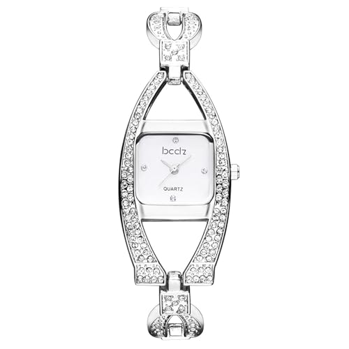 Montre pour femme rectangle argentée Oidea à quartz avec bracelet en acier