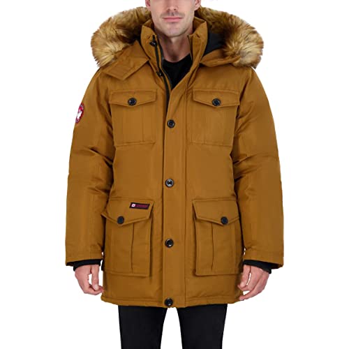 CANADA WEATHER GEAR Parka Coat for Men-Insulated Winter Jacket w/Faux Fur Hood4