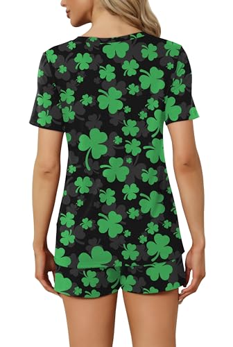 Image of RUBZOOF Women's Short Sleeve Pajama Sets with Pockets Casual V Neck 2 Piece Lounge Sets S-3XL