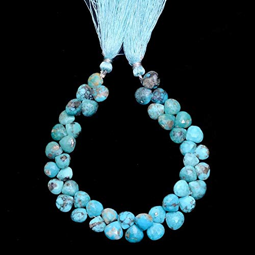 Gemme de turquoise de l'Arizona AAA pour bijoux fins avec briolettes cœur à facettes