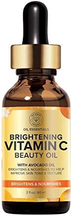 The Beauty Foundry Brightening Vitamin C Beauty Oil 2 fl oz/60ml Bottle with Avocado Oil, Brighten, Nourish and Improve Skin Tone