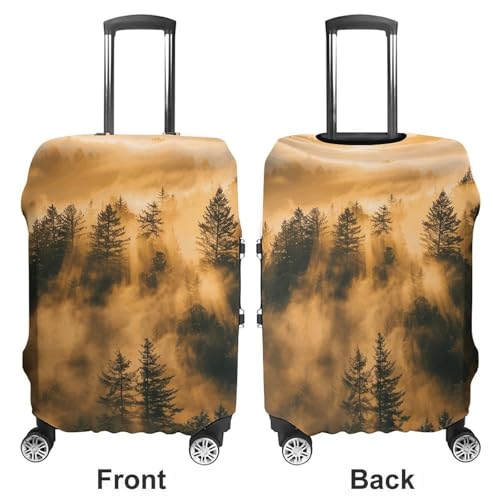 Travel Luggage Cover Elastic Suitcase Cover Warm Pine Trees Luggage Cover Anti-Scratch Suitcase Protector Washable Dustproof Baggage Cover Fits 18-32 Inch Luggages XL3
