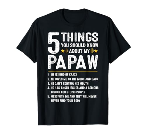 5 Things You Should Know About My Papaw Funny Fathers Day T-Shirt