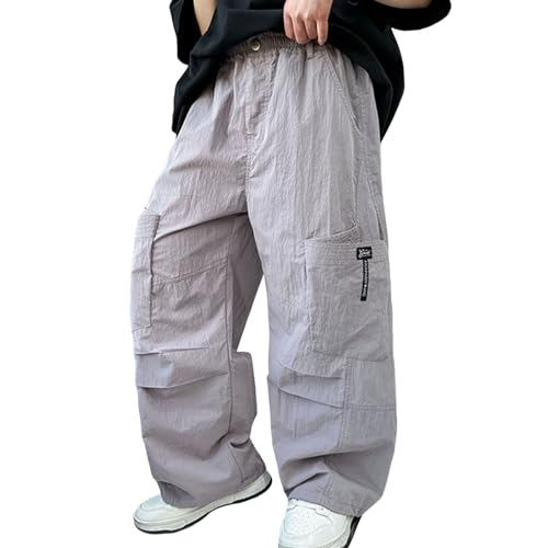 Boys Casual Pants Comfortable Elastic Waist Trousers for Children Summer Leisure Outdoor Activities Ages 4-12