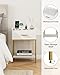 Masupu Nightstand with Charging Station,3-Tier Modern Bedside Night Stand with Storage Drawer and Shelf,Small End Side Table for Bedroom,Living Room,White