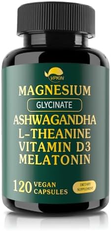 VPKIN Magnesium Ashwagandha Supplement,Magnesium Glycinate,Melato...