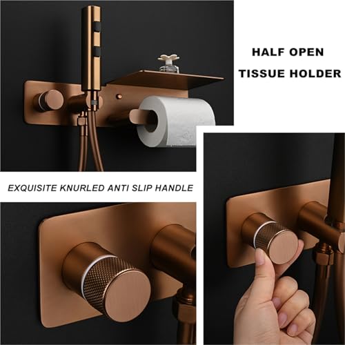 Robinet bidet portable or rose de luxe et son support papier chic - 8