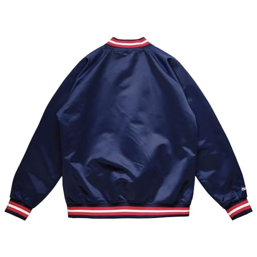 Mitchell & Ness Mens Lightweight Satin Jacket Coats Jackets Outerwear - Blue2