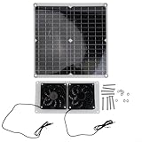 Niceminiwall Ventilador de escape monocristalino de 30 W con panel solar con IP65 impermeable para invernaderos, gallineros, caravanas y casas de mascotas