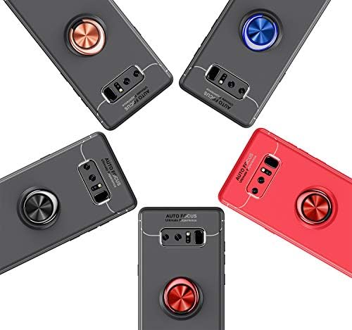 SORAKA Case for Samsung Galaxy Note 8 with 360 degree rotation Ring Stand Soft Slim Fit Silicone Case Shockproof Anti-fingerprint Case with Metal Plate for Magnetic Car Phone Holder