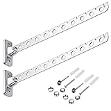 Sumnacon 14.4 Inch Stainless Steel Clothes Hanger Rack, 2 Pcs Wall Mounted Folding Garment Hooks, Space Saver Clothing and Closet Rod Storage Organizer for Laundry Room Bedroom Bathroom Kitchen