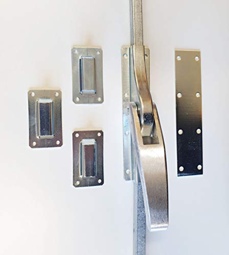 Axppin Tortreibriegel TTRD13-357 mit Stangen 13 x 13mm für Torhöhe bis 357 cm, Stahl, Aluminium, Bodenmontage, Silber