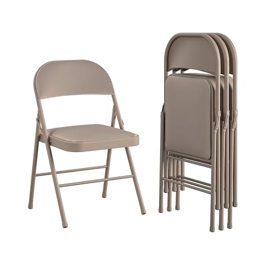 Cosco Fabric Folding Chair Antique Linen (4-pack)