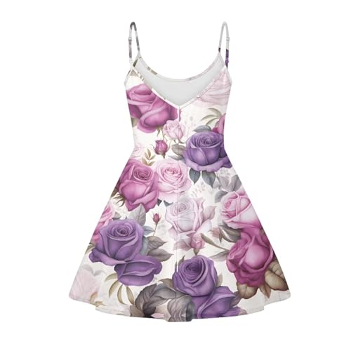Image of Cozeyat Women Girls Summer Sleeveless Dress Casual Swing Beach Cover Up Knee Length Dresses,Large Size XS-4XL