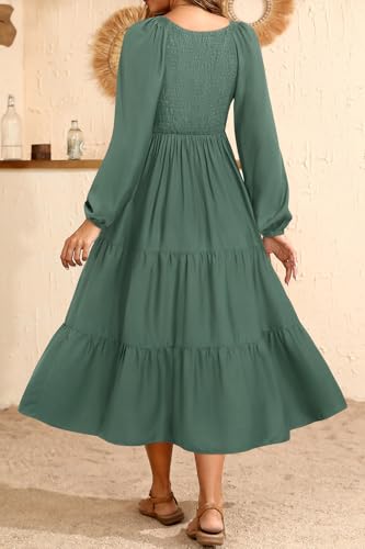 Image of Pinup Fashion Maternity Summer Dress Baby Shower Easter Pregnancy A-Line | Smocked V-neck, flutter sleeves, breathable floral fabric, bump friendly, perfect for photoshoot, spring casual,postpartum
