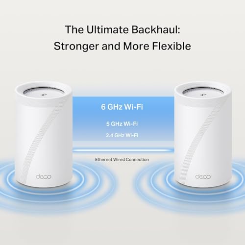 undefined TP-Link Deco BE67 Tri-Band WiFi 7 BE14000 Whole Home Mesh System | 8-Stream 14Gbps | 1×10G+1×2.5G Multi-gig Wired Backhaul | Up to 8100 Sq.ft | VPN, HomeShield, MLO, 320 MHz, AI-Roaming (3-Pack) の商品画像 5