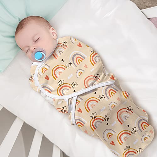 Image of Little Tots Swaddle Blanket for Baby Girl Boy Easy Change Infant Wrap 3 Pack Adjustable Sleep Sack for Newborn Babies 0-3 Month (Rainbow and Flowers)