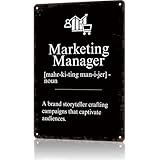 Vintage Metal Sign Marketing Manager Definition Poster Retro Tin Signs Funny Aluminum Sign For Man Cave, Garage, Living Roome, Cafe And Pub Decoration 8 X 12 Inch