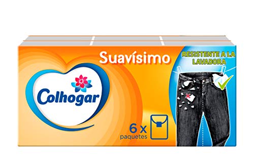 Colhogar Lot de 6 mouchoirs en papier résistant à la machine à laver