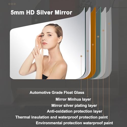 Miroir maquillage LED mural à 3 nuances de lumière pour salle de bain - 6