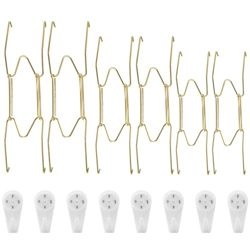 La Confezione Include: La nostra confezione include tre dimensioni di supporti per piastre: 6 pollici, 8 pollici e 10 pollici. Con una quantità sufficiente, puoi appendere facilmente pannelli decorativi in ​​uffici, camere degli ospiti, cucine e altro ancora.