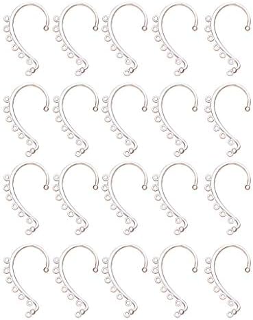 Generic 20Pcs DIY Ear Cuff Wrap Long Chain Tassel Drop Earrings Ear Crawler DIY Earrings Silver
