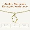 Lucky Feather Wisconsin State Shaped Necklace | 14k Gold-Dipped Pendant Necklace | Easter Basket Stuffer| State Love Fashion Jewelry For Women | Dainty Necklace For Women | Great Gift Idea #1
