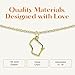 Lucky Feather Wisconsin State Shaped Necklace | 14k Gold-Dipped Pendant Necklace | Christmas Stocking Stuffer | State Love Fashion Jewelry For Women | Dainty Necklace For Women | Great Gift Idea