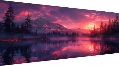 Grand Tableau Diamond Painting Beau : broderie diamant haut de gamme 90x180cm motif forêt