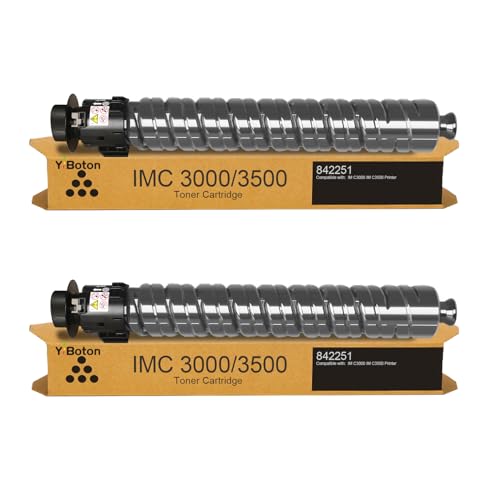 Image of 2-Pack IMC3000 IMC3500 Black Toner Cartridge 842251 with Chip Compatible for Ricoh IM C3000 IM C3500 Printer(31,200 Pages)
