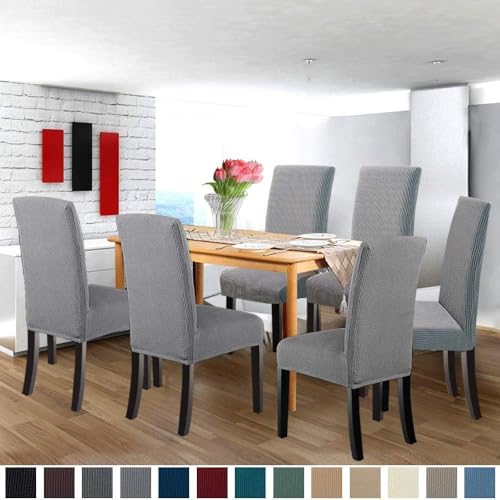 image for NORTHERN BROTHERS Chair Covers for Dining Room 6 Pack Slipcovers Dinin