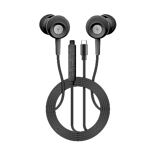 SENTRY OSE400 in-Ear Earbuds with Wired USB-C Connection, Inline Volume Controller & Microphone, Noise Isolation, Black