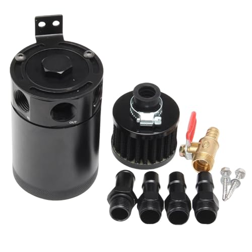 Depósito de aceite para coche, 2/3 puertos, universal, con deflector, separador de aceite y aire de aleación de aluminio Botella Refrigerante(3 hole air filter)