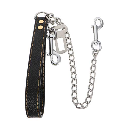 TEHAUX 1 unidade trela prática para cão trela de couro de aço inoxidável para animal de estimação tr