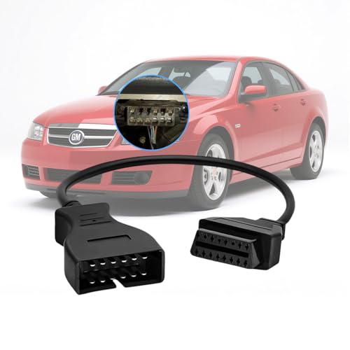 VZG OBD1 to OBD2 GM Adapter Cable, Compatible for GM Vehicles 12 Pin Male to 16 Pin Female Obd2 Extension Diagnostic Connector, Work with ELM327