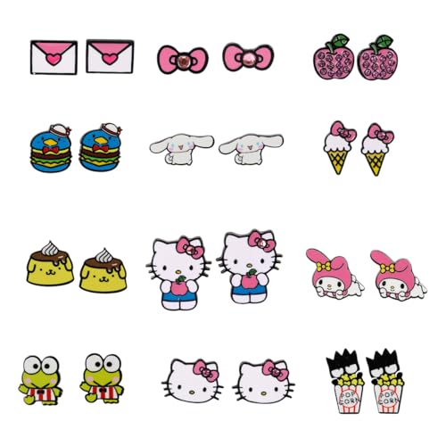 Hello Kitty & Friends Snacktime 12-Pair Earring Set