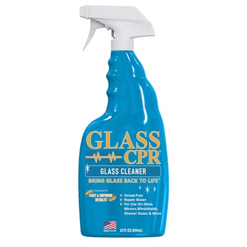 Glass CPR 2-in-1 Glass Cleaner & Water Repellent (22oz) | Deep Cleaning for Glass, Mirrors, Windows, Windshields, Shower Doors